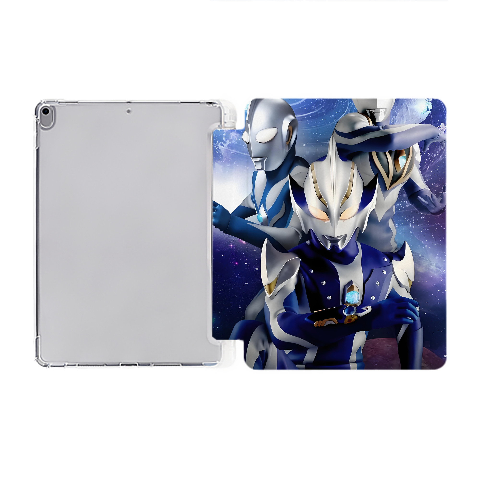 （画像用） ウルトラマン Ultraman IPad ケース ペン収納付き 三つ折りスタンド PUレザー×シリコン 対応機種9.5/10.5/10.9インチ